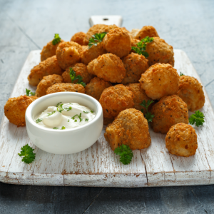 Breaded Garlic Mushrooms and Garlic Sauce